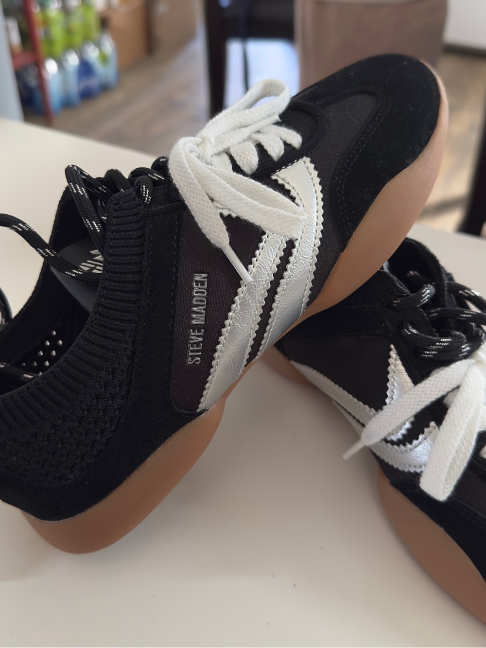 Steve Madden Women's Black & Silver Sneakers, Size 7M - NWB (No Box)
